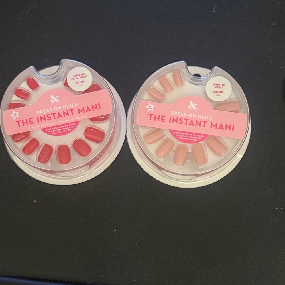 The Instant Mani Press-On Nails - Red and Pink